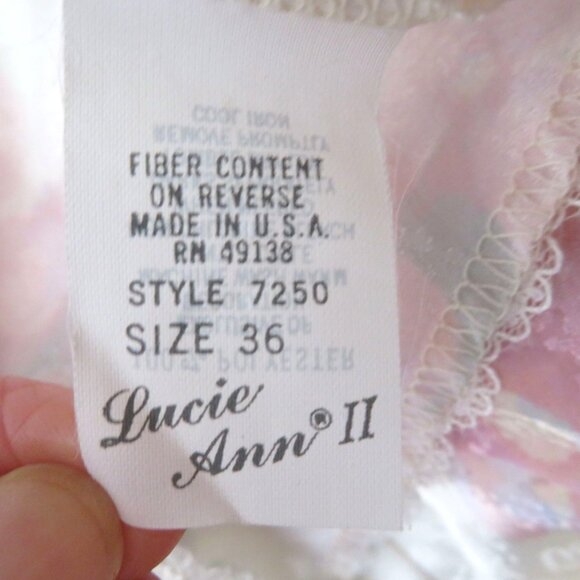 New Vintage 70s Lucie Ann II Floral Print Tank Top Camisole S Lace Trim USA Made - Picture 11 of 14